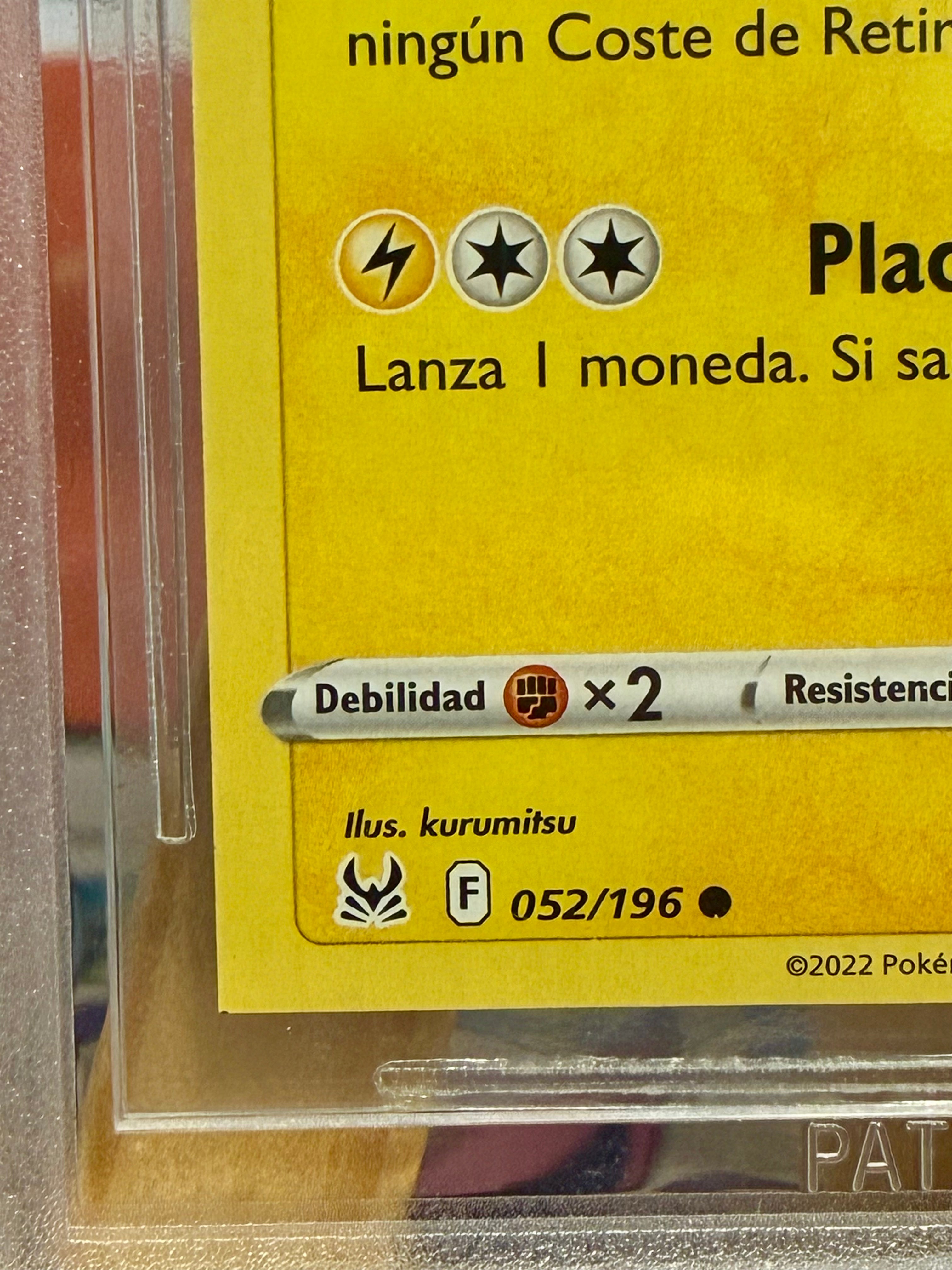 Pikachu Beckett 8.5 carta con error